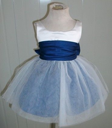 white and royal infant dress