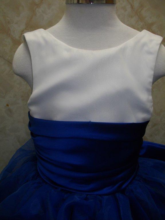 Royal blue and white flower girl, pageant dress