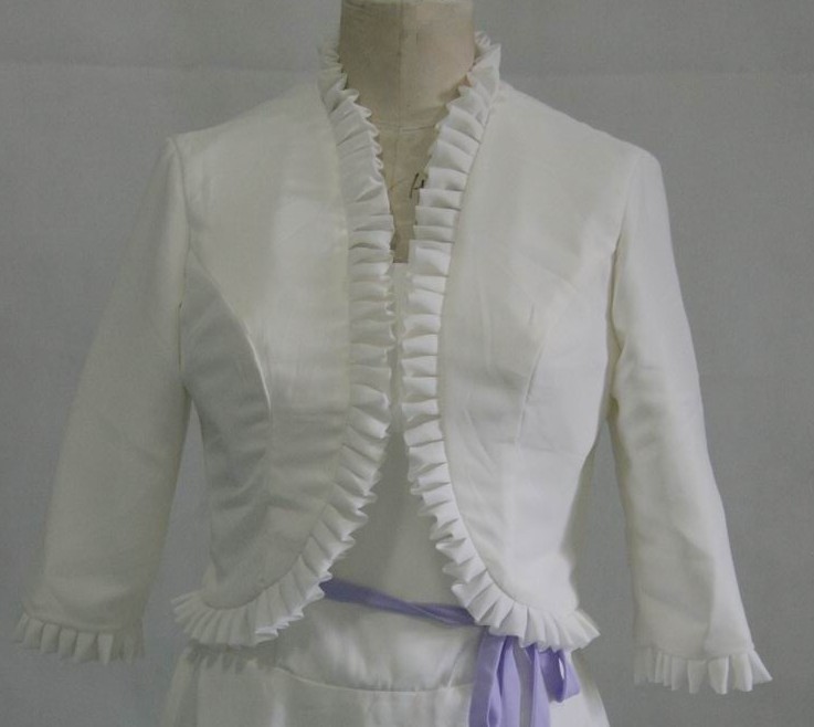 Light Ivory dress jacket with ruffles edges