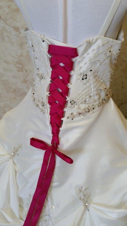 fuschia corset lace up back