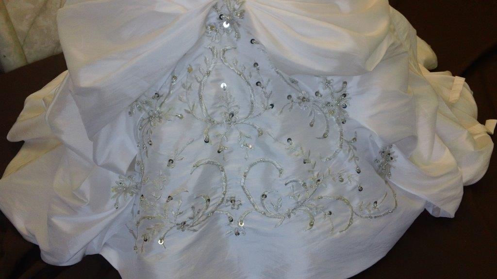 ivory embroidered sequin flower girl dresses