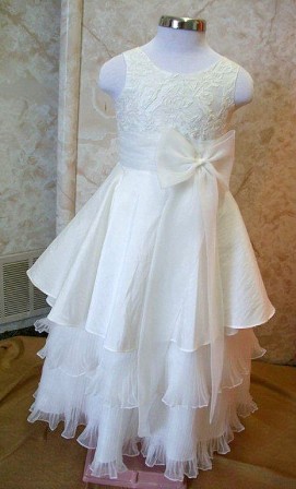 accordion pleated layer skirt miniature bride gown