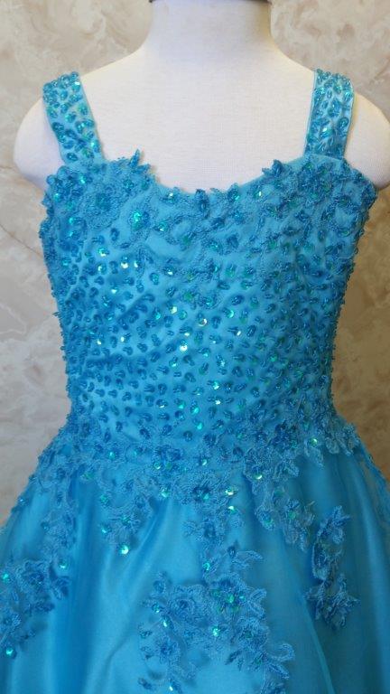 girls turquoise pageant dress