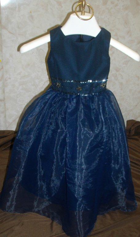 navy blue girls sleeveless dress