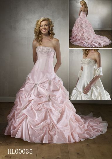 light pink wedding dress