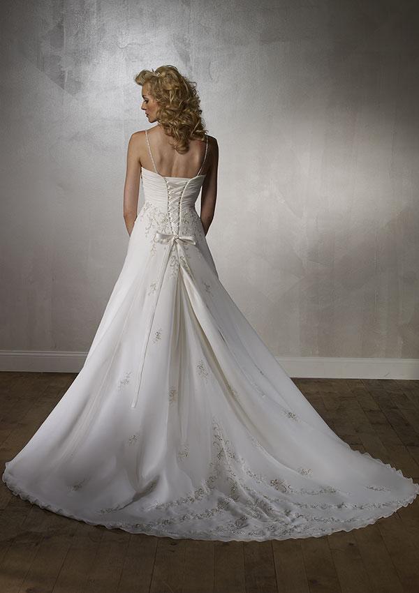 chiffon bridal gown lace up back