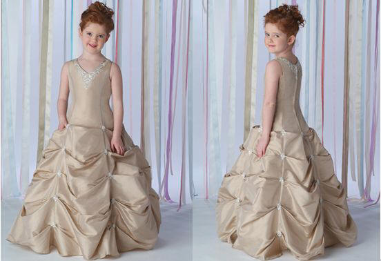 brown pickup children pageant dresses