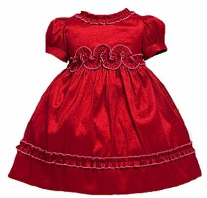 short sleeve red infant dress