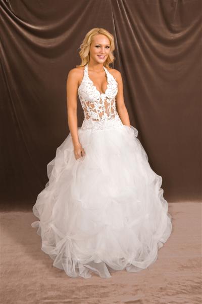 halter corset wedding dress