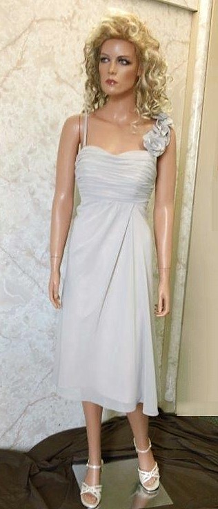 Empire Chiffon Ruching Bridesmaid Dress with Gorgeous flower strap