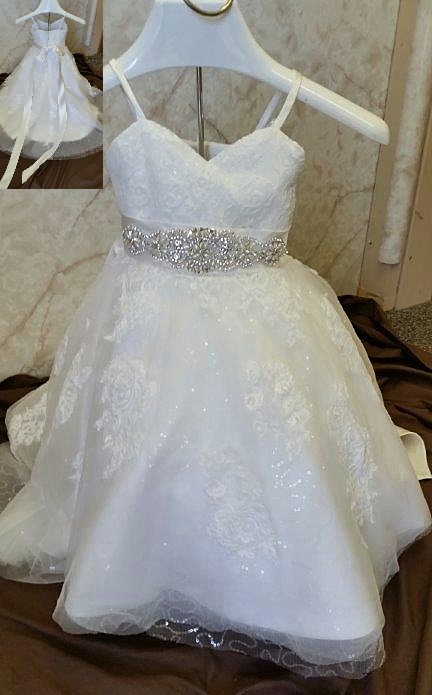 sequin lace dress with crystal beaded sash