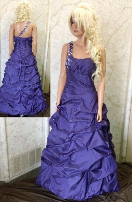 Purple Draped One Shoulder Dress