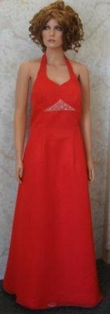 red bridesmaid gown