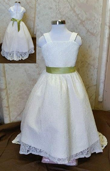 lace flower girl dresses with train