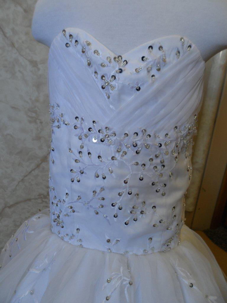 strapless sweetheart beaded gown