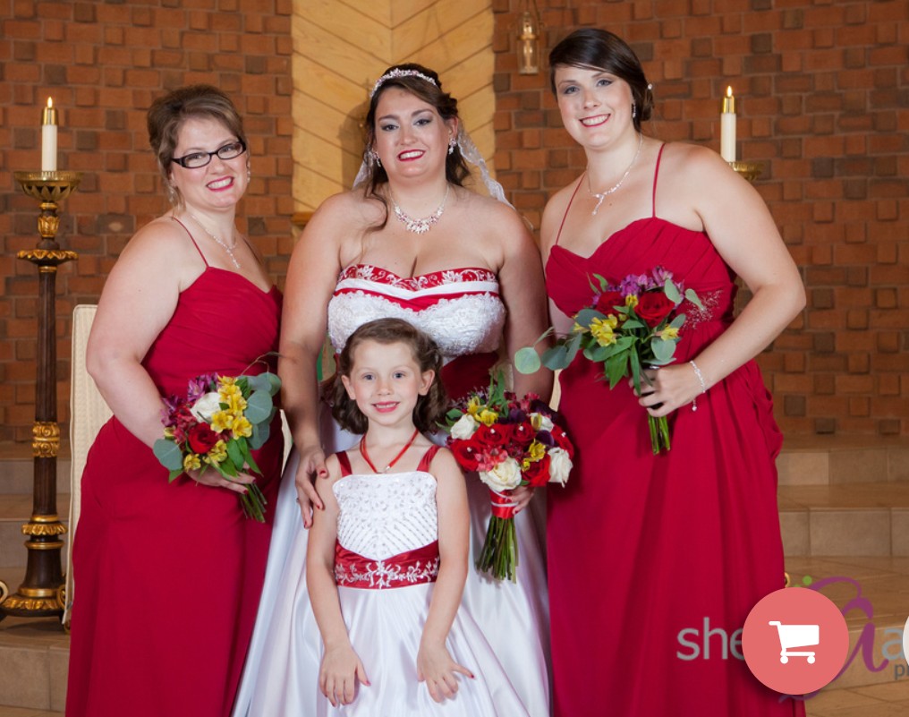 matching flower girl and bride dresses