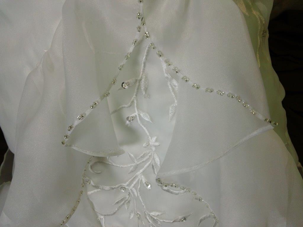 bead lined ruffle flower girl dress