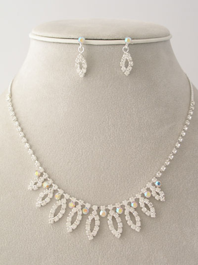 rhinestone necklace set 