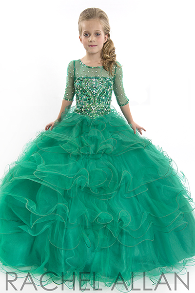 emerald green pageant dresses for girls