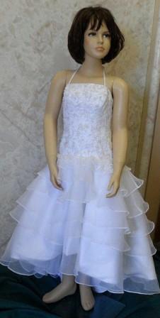 white and silver tiered ball gown