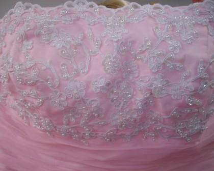 pink prom dress bodice details