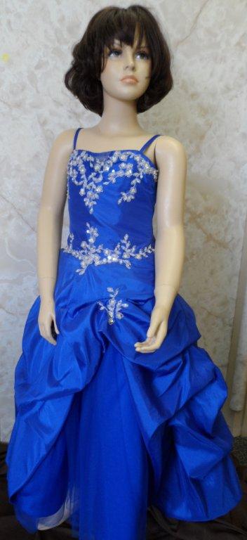 Royal blue children pageant gown