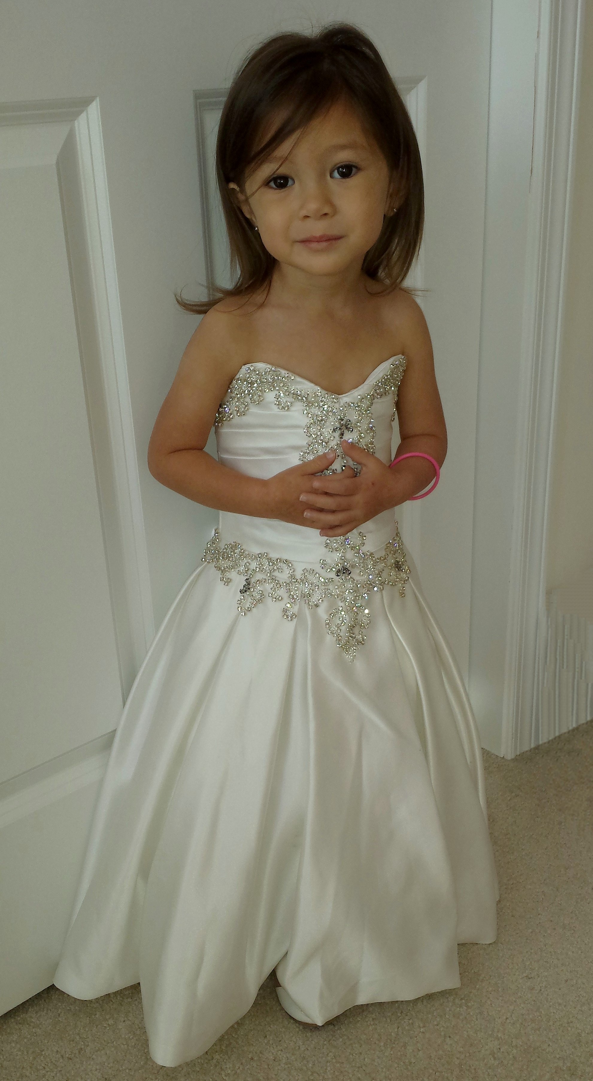 tiny flower girl dress with crystals