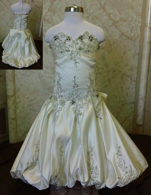 size 2 mini wedding gown