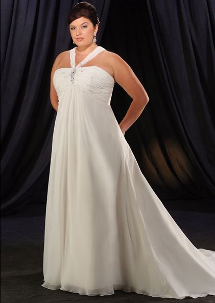 halter top wedding dresses plus size