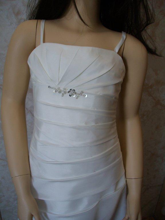 Strapless silky taffeta wedding gown