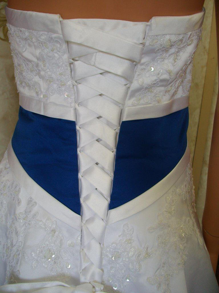 White And Royal Blue Wedding Dresses