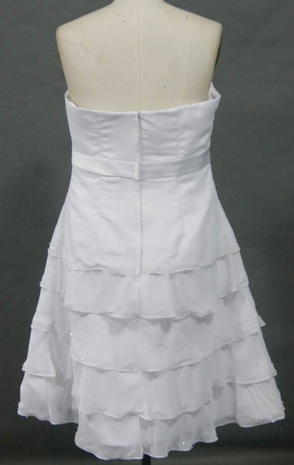 white strapless layered dress