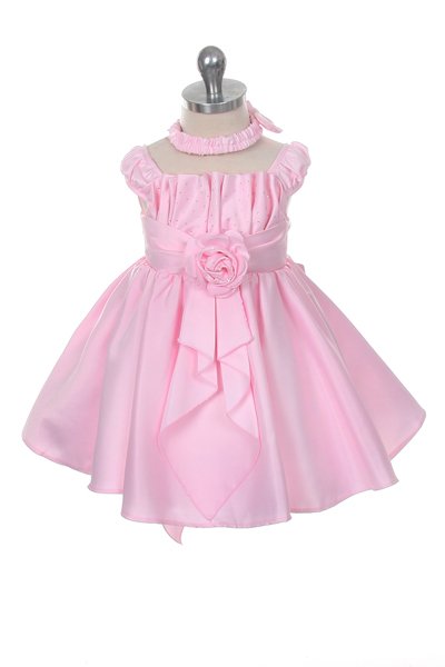 pink ruffled baby dress