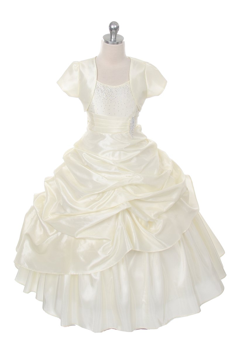 Ivory girls layered pageant dress