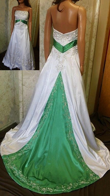 Colored wedding dresses, or two tone color dress.