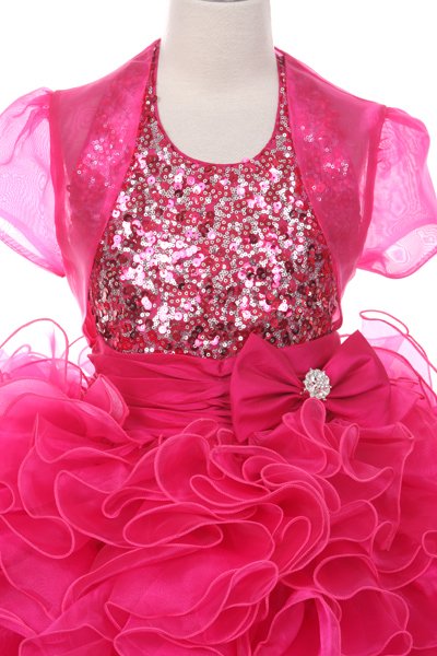 sequin bodice and sheer jacket