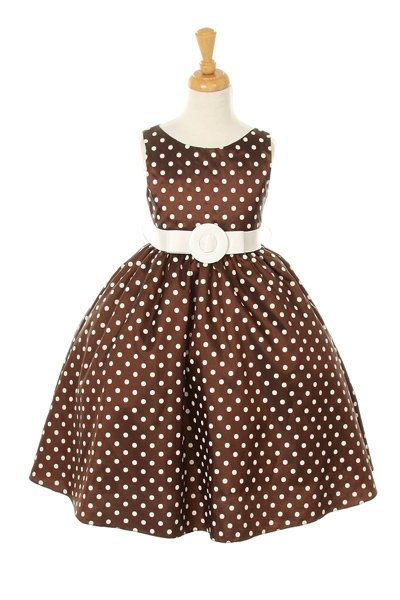 brown polka dot dress