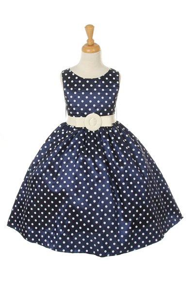 navy polka dot dress