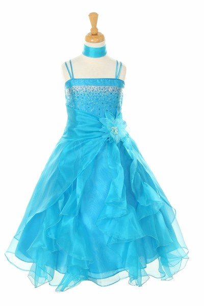 organza ruffle flower girl dress