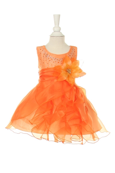 Little Girls Orange Dresses.