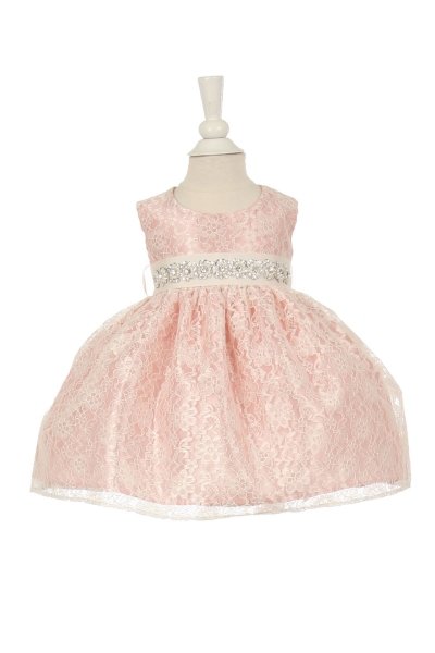 dusty rose floral lace baby dresses