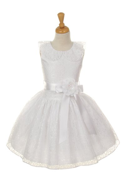 white lace communion dress