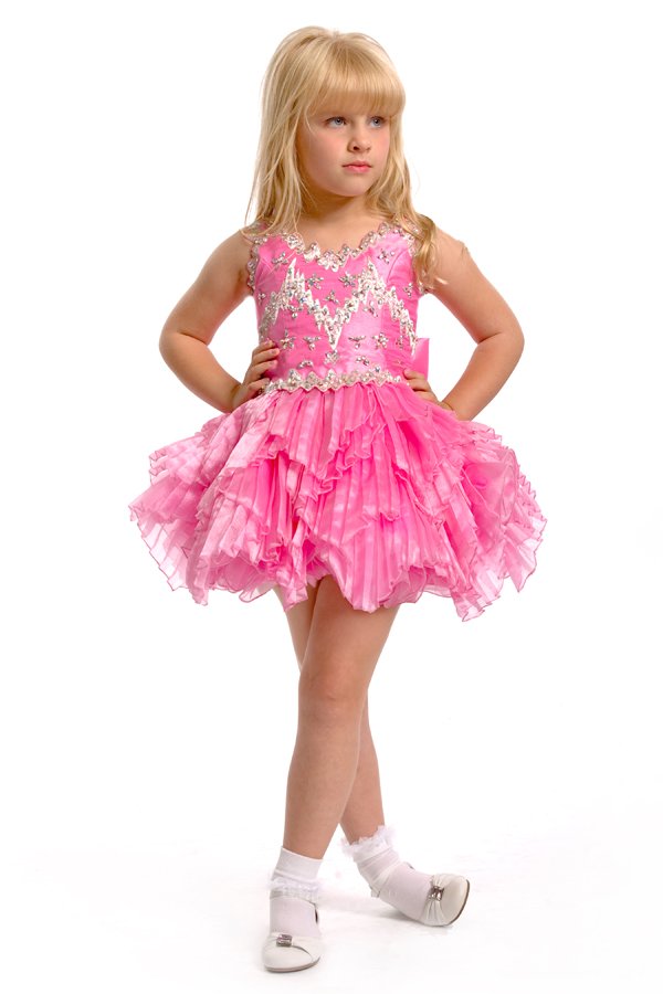Fairytale pageant dress with short kerchief skirt