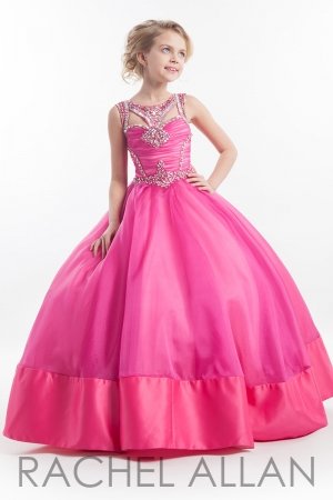 Girls fuchsia pageant gown