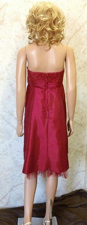 apple red lace bodice bridesmaid dress