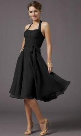 black halter prom dress