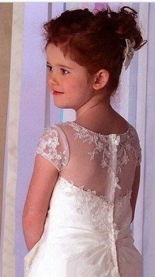 sheer bodice and short sleeves