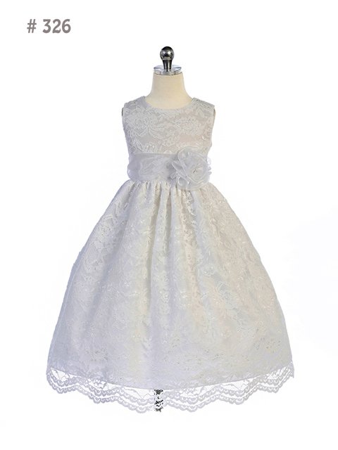 Girls white lace spring dresses