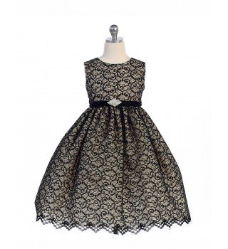 black lace girls christmas dresses