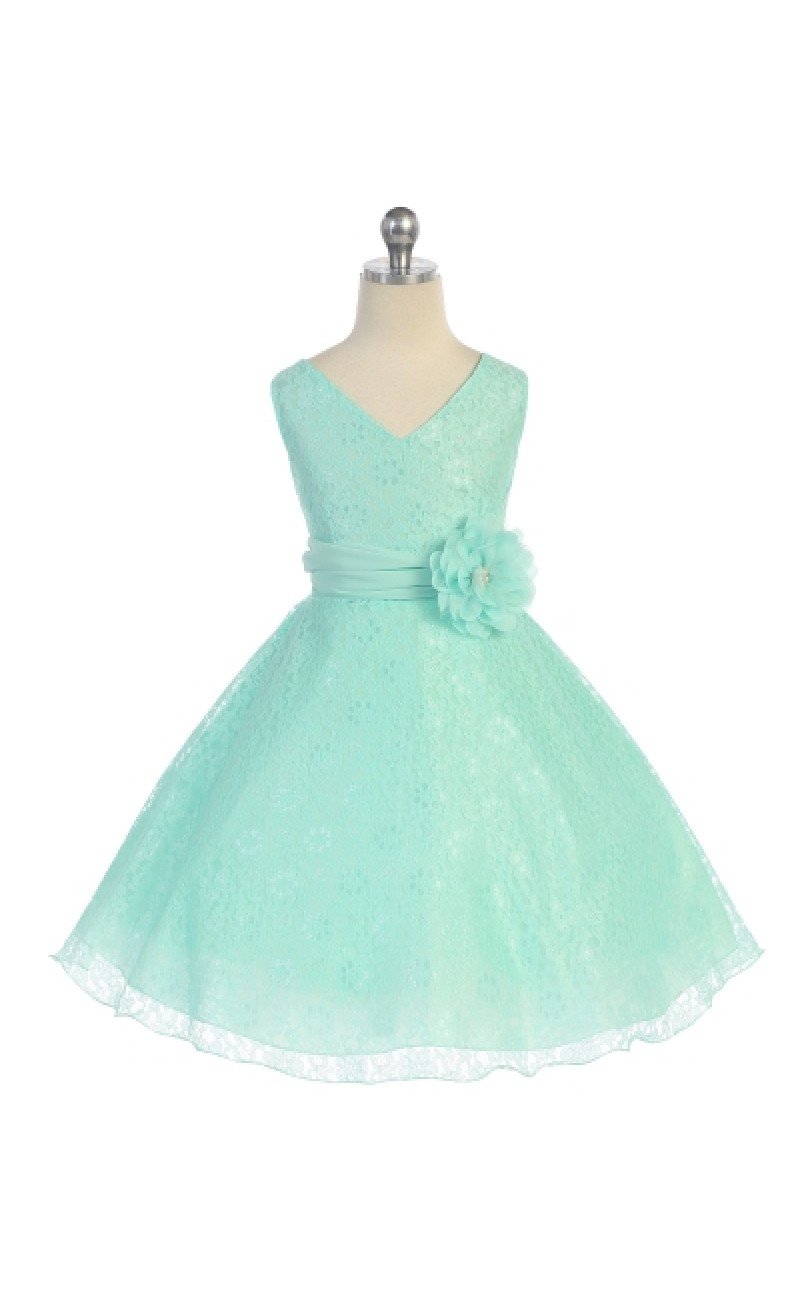 girls mint lace dress